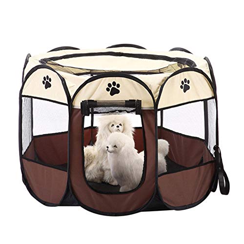 ZKBD-XTQ Carpa Plegable portátil para Mascotas Casa Perro Gato Cachorro Hogar al Aire Libre Impermeable Transpirable Tienda Octogonal Parque Infantil Kennel Cage-Style-2_L