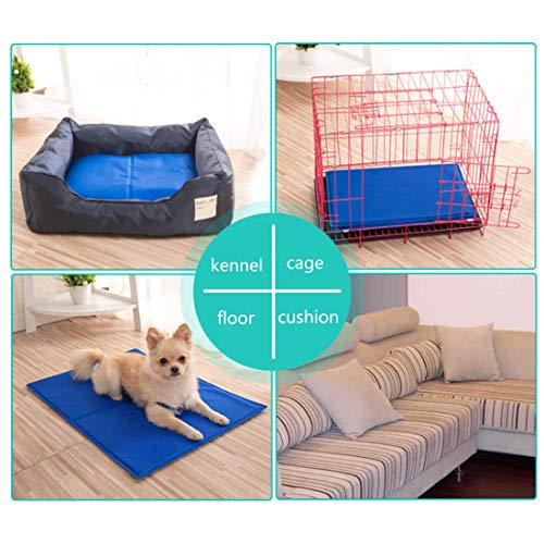 ZLBPET Alfombrilla Refrescante para Mascotas Almohadilla de Enfriamiento de Gel Activo No Tóxico Colchón de Verano para Perros y Gatos Cojin para Sofa Cómodo y Fresco,Blue,S50*40cm