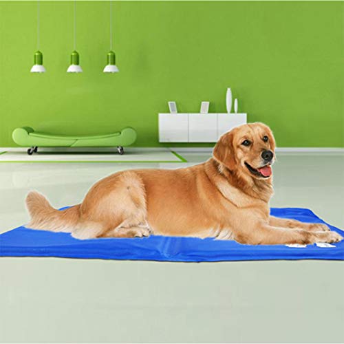 ZLBPET Alfombrilla Refrescante para Mascotas Almohadilla de Enfriamiento de Gel Activo No Tóxico Colchón de Verano para Perros y Gatos Cojin para Sofa Cómodo y Fresco,Blue,S50*40cm