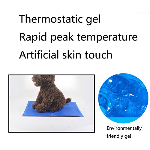 ZLBPET Alfombrilla Refrescante para Mascotas Almohadilla de Gel Activa Almohadilla Fresca de Verano Colchón para Mascotas La Alfombra Cómodo y Fresco No Tóxico,Blue,40 * 50CM