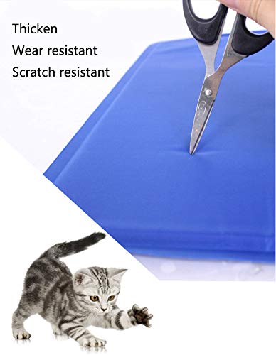 ZLBPET Alfombrilla Refrescante para Mascotas Estera de Enfriamiento para Perros y Gatos Gel Activo Colchón de Verano Cojin para Sofa Cómodo y Fresco No Tóxico,Blue,M65*50cm