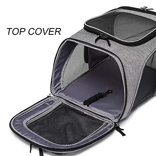 ZLYCZW Mochila para Mascotas, Mochila para Perros pequeños y Gatos, ventilaciones de Malla en la Parte Delantera, Laterales y Superior para una Mochila cómoda para Caminar al Aire Libre,Black