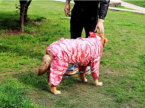 ZoonPark® - Abrigo Impermeable para Perro, con Capucha de 4 Patas, Impermeable, poliéster, con Capucha, para Camuflaje o Chubasquero de Camuflaje