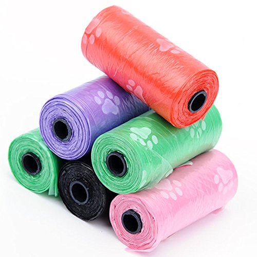 ZUHANGMENG Bolsa de Basura 10Rolls Pet Pick Up, Bolsa de Basura de Limpieza Impresa de Color para Mascotas, Bolsa de Basura ecológica, Material degradable, Bolsas de Limpieza portátiles para Mascotas