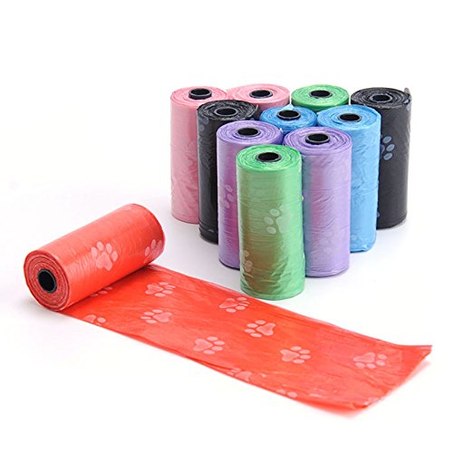 ZUHANGMENG Bolsa de Basura 10Rolls Pet Pick Up, Bolsa de Basura de Limpieza Impresa de Color para Mascotas, Bolsa de Basura ecológica, Material degradable, Bolsas de Limpieza portátiles para Mascotas