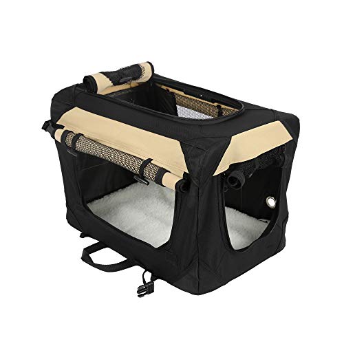 ZuZoo Bolsa de Transporte para Perros y Gatos - Transportín para Mascotas 60 x 42 x 42 cm, Negro