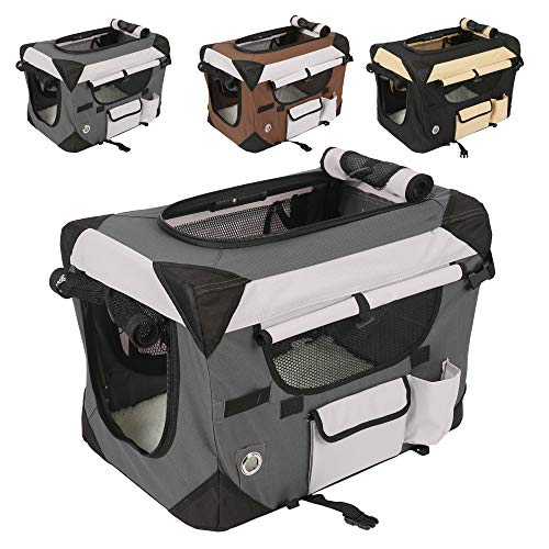 ZuZoo Bolsa de Transporte para Perros y Gatos - Transportín para Mascotas 60 x 42 x 42 cm, Negro