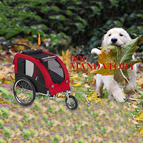 ZXDFG Remolque para Mascotas Multifunción Plegable Perro Bicicleta Remolque Jogger Travel Trailer Carrier Carga Dentro De 60 Kg (Rojo),Green