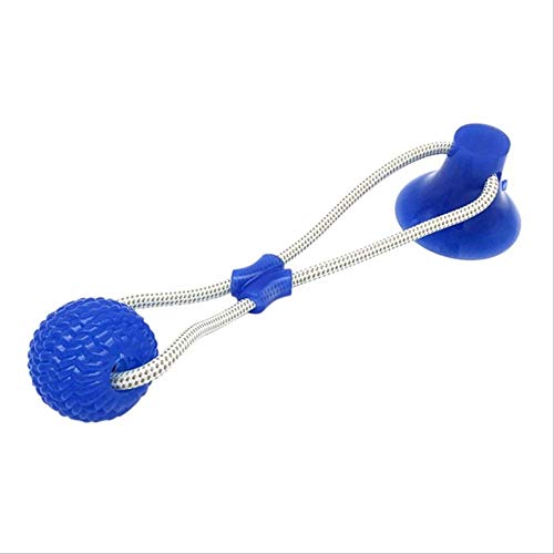 ZYY Juguete Interactivo para Perro, Divertido Juguete para Mascota con Bola de Goma TPR para Limpiar los Dientes, Masticar Iq Tratamiento Cachorro Juguete China Azul