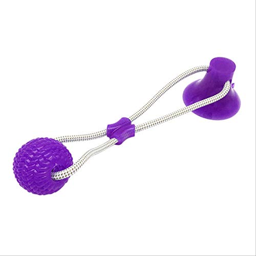 ZYY Juguete Interactivo para Perro, Divertido Juguete para Mascota con Bola de Goma TPR para Limpiar los Dientes, Masticar Iq Tratamiento Cachorro Juguete China púrpura