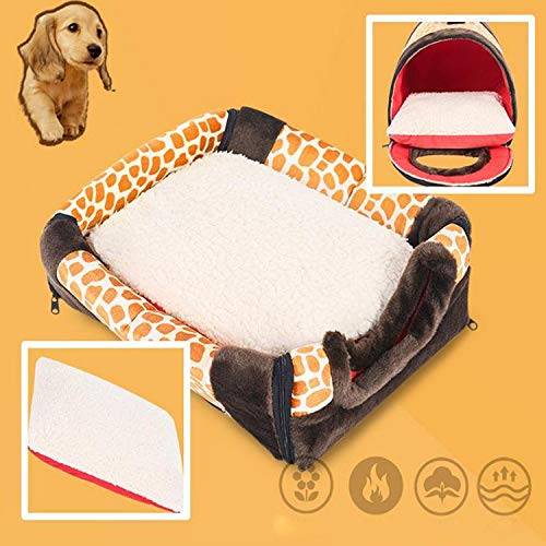 ZZmeet Casa de Perro Nido con Alfombra Plegable para casa, Cama para Perro, Gato, Cachorro, Perrera para Perros pequeños, medianos Animales, Cama Chihuahua, cojín de 35 cm x 26 cm x 28 cm