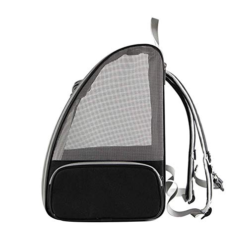 Zzyff Salud Limpia Mochila para Mascotas de Color Negro y Gris Mochila portátil para Perros y Perros Bolsa de Viaje para Exteriores, ventilación y ventilación Entrada a Doble Cara, Segura y cómoda