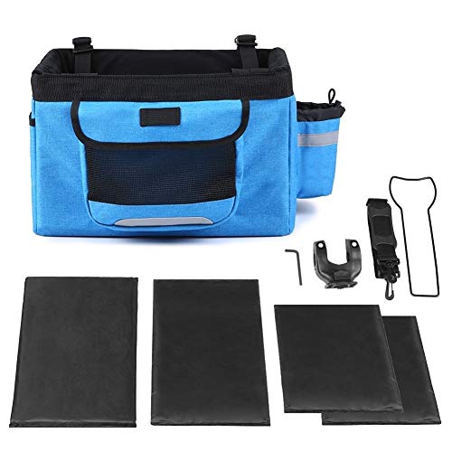 ZZYUBB Accesorios del Gato del Perro del Animal Doméstico del Cesta De Bicicleta Bicicleta Montar Bicicleta Bolsa De Manillar Delantero Bolsa Caja De Carga 10Kg (Color : Black, Size : L)