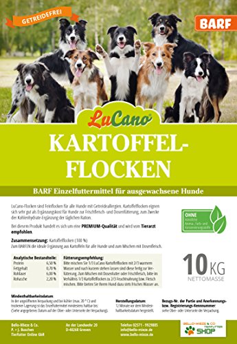 10 kg LuCano copos de patatas Perros barf Complemento Forro, sin cereales