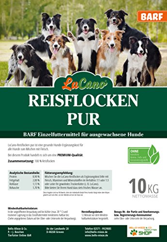 10 kg My Choice Perros barf Complemento Forro copos de arroz Pur