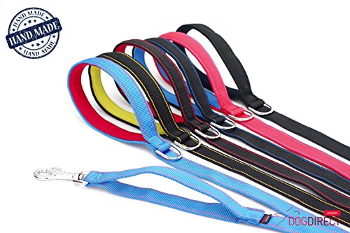 1.5 M una Laisse Long de 150 cm/59 in una Laisse tres Forte para los perros con una mango Flexible, un llenado Interieur de neoprene acolchado tres Agreable tacto, alta calidad hecho a mano Authentique de dogdirect London