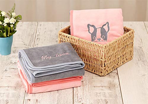 70cm * 140cm Toalla Perrito Del Gato Del Perro De Microfibra Fuerte Absorción De La Toalla De Baño De Agua Secos For Mascotas Toallas Pelo De Perro Manta 1pcs De Colchones ( Color : Pink , Size : L )