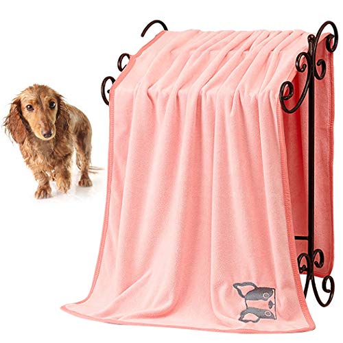 70cm * 140cm Toalla Perrito Del Gato Del Perro De Microfibra Fuerte Absorción De La Toalla De Baño De Agua Secos For Mascotas Toallas Pelo De Perro Manta 1pcs De Colchones ( Color : Pink , Size : L )