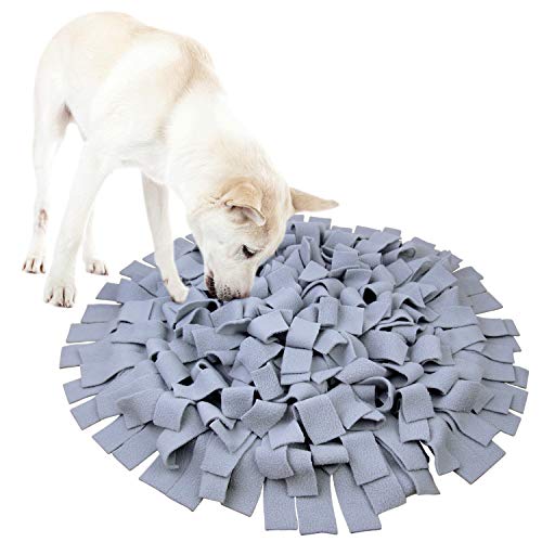 AK KYC Dog Snuffle Mat Pet Nosework Entrenamiento de alimentación Lenta Jugar Puppy Cat Juegos interactivos de Rompecabezas Divertidos Manta Plegable(Gris)