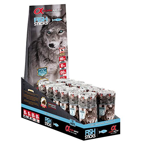 Alpha spirit Snack de Pescado para Perros - Paquete de 12 x 160 gr - Total: 1920 gr