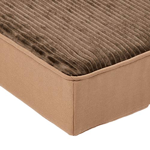 AmazonBasics - Cama para mascotas, espuma, tamaño grande, color marrón (Brown Flannel)