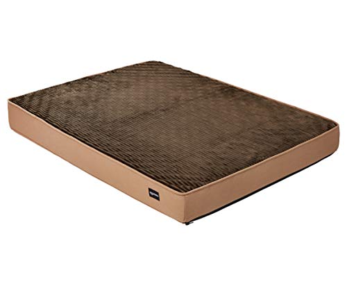 AmazonBasics - Cama para mascotas, espuma, tamaño grande, color marrón (Brown Flannel)