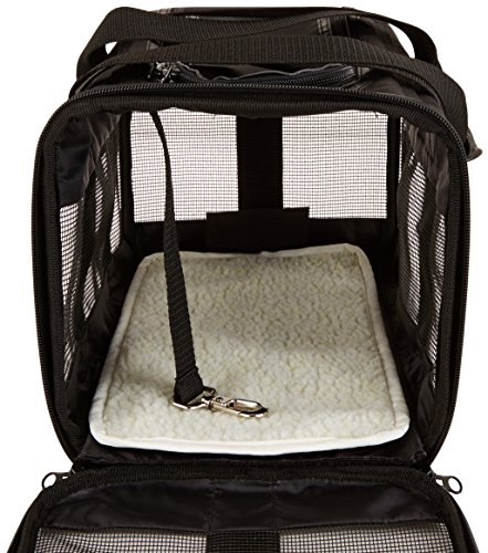 AmazonBasics - Trasportín negro con laterales flexibles - Pequeño