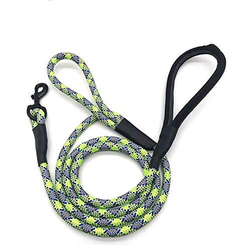 AOMEO Collar De Perro Mascota Doble Asa Llena De Nylon Cuerda De Tracción Correa De Cadena De Perro Verde Geeignet für Kleine, mittlere Oder große Hunde Benutzerdefinierte Größe