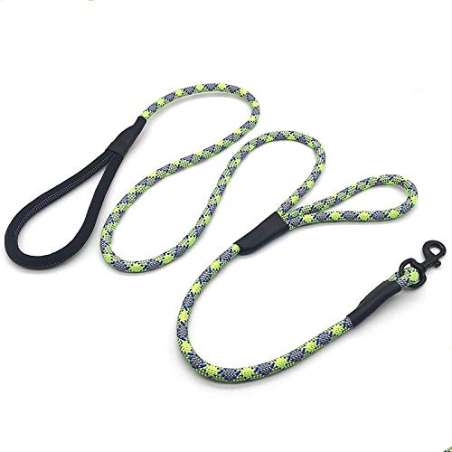 AOMEO Collar De Perro Mascota Doble Asa Llena De Nylon Cuerda De Tracción Correa De Cadena De Perro Verde Geeignet für Kleine, mittlere Oder große Hunde Benutzerdefinierte Größe