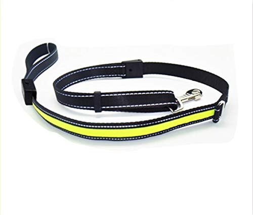 AOMEO Collar De Perro Mascota Night Glow Led Correa Correa Arnés Amarillo Geeignet für Kleine, mittlere Oder große Hunde Benutzerdefinierte Größe