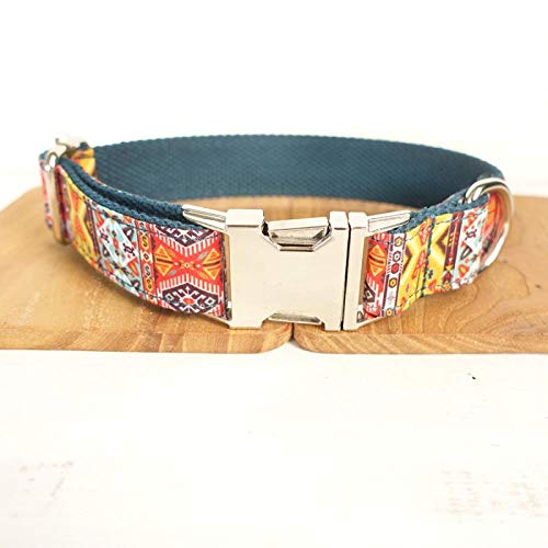 AOMEO Conjunto De Lazo con Correa para Collar De Perro Mascota - Estampado Azul Geeignet für Kleine, mittlere Oder große Hunde Benutzerdefinierte Größe