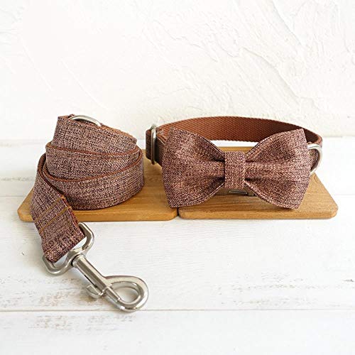 AOMEO Conjunto De Lazo De Correa para Collar De Perro Mascota - Marrón Geeignet für Kleine, mittlere Oder große Hunde Benutzerdefinierte Größe