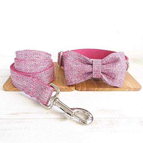 AOMEO Conjunto De Lazo De Correa para Collar De Perro Mascota - Rosa Geeignet für Kleine, mittlere Oder große Hunde Benutzerdefinierte Größe