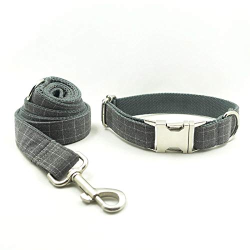 AOMEO Juego De Correa para Collar De Perro Mascota - Gris Geeignet für Kleine, mittlere Oder große Hunde Benutzerdefinierte Größe