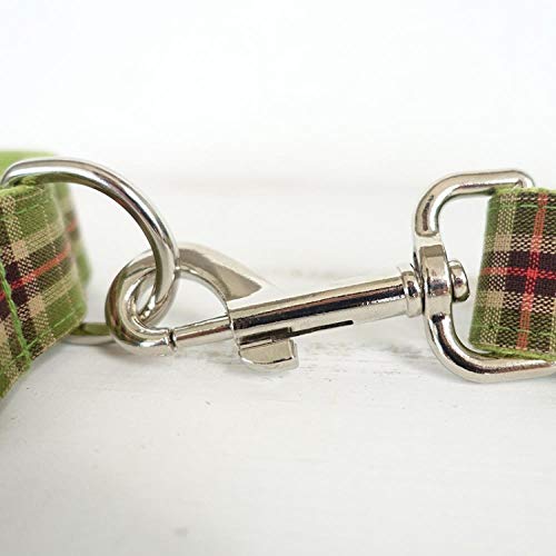 AOMEO Set De Correa para Collar De Perro - Plaid Verde Geeignet für Kleine, mittlere Oder große Hunde Benutzerdefinierte Größe