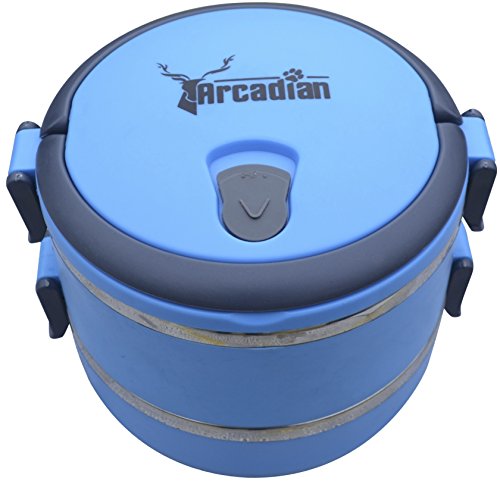 Arcadian - Cuenco compacto para comida y agua para perros – Calidad de grado alimenticio con cuenco hermético para acampar