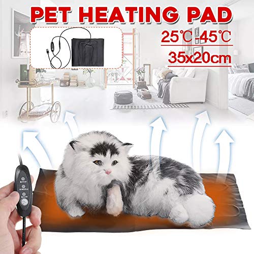 AUEDC Almohadilla calefactora para Mascotas, Almohadilla calefactora eléctrica para Perros y Gatos Alfombrilla calefactora Ajustable Carga USB Suave y Acogedor para Cachorros Gatitos