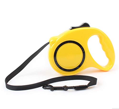 Automático Retráctil,Correas De Nylon Para Mascotas Clásicas Correa De Correa Telescópica Cable, Amarillo Resistente Al Desgaste Cuerda De Tracción Resistente A Mordeduras, Para Exteriores Paseo