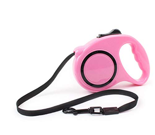 Automático Retráctil,Correas De Nylon Para Mascotas Clásicas Correa De Correa Telescópica Cable, Rosa Cuerda De Tracción Resistente A La Mordida Resistente Al Desgaste, Para Exteriores Paseos Pa