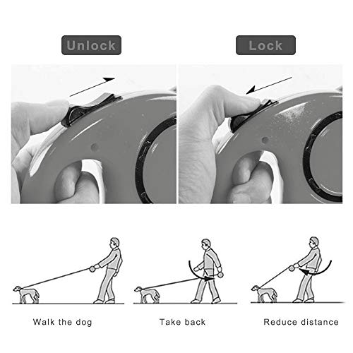 Automático Retráctil,Nylon Reflexivo Mascota Perro Tracción Cuerda Correa De Correa Telescópica Automática, Amarillo Resistente Al Desgaste Correas Resistentes A Mordeduras, Para Exteriores Pase