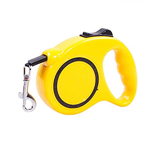 Automático Retráctil,Nylon Reflexivo Mascota Perro Tracción Cuerda Correa De Correa Telescópica Automática, Amarillo Resistente Al Desgaste Correas Resistentes A Mordeduras, Para Exteriores Pase