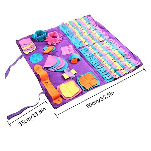 AYWJ Mascota Snuffle Mat Perro Forraje Antideslizante Olfateando Esteras De Alimentación Entrenamiento Estrés Liberación Pad Manta Lavable Suave Interactivo Puzzle Juguete para Gato 90cm