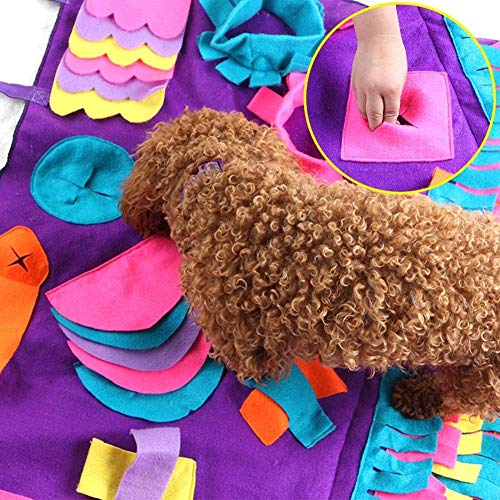 AYWJ Mascota Snuffle Mat Perro Forraje Antideslizante Olfateando Esteras De Alimentación Entrenamiento Estrés Liberación Pad Manta Lavable Suave Interactivo Puzzle Juguete para Gato 90cm