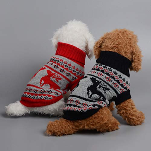 Balacoo Reindeer Deer Elk Dog Costume Pet Ugly Christmas Sweater Cat Kitty Coat Clothes Dog Clothing for Puppy Teddy Chihuahua Yorkshire Poodle Maltese Puppy Pug Size L