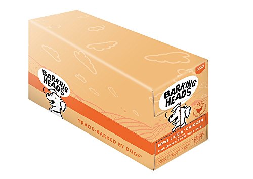 Barking Heads Comida Húmeda para Perros- Bowl Lickin' Chicken - Pollo de corral sin aromas artificiales, 85% Natural, Receta sin cereales enriquecida con vitaminas y minerales añadidos (10 x 300 g)