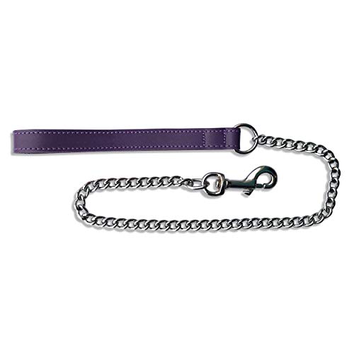 BBD Mascota Productos Pesados Piel Cadena Plomo, de 30 Pulgadas, Purple