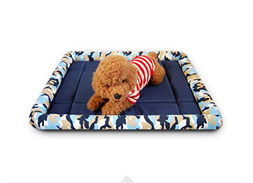 Bert-Collins pet beds Cama del Animal doméstico Cama Mat Camuflaje Mascota Perro Camas de colchones para Perros Grandes Amortiguador de la Manta Cesta Suministros, Negro, M