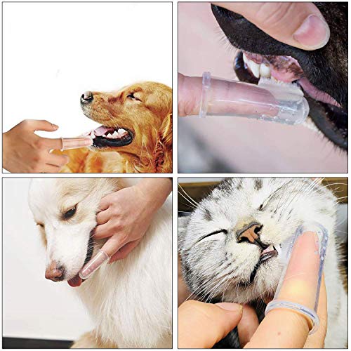 Bigbigjk Cepillo de Dientes para Perros, Cepillo de Dientes para Mascotas, de Silicona, Limpiador de Dientes para Perros y Gatos, de Caucho Natural