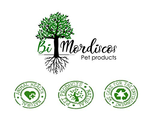 Bio Mordiscos Elastic Bone Juguete mordedor para Perros - Seguro - no tóxico - Hueso - Masticar - Entretenimiento - Limpieza bucal (Mediano)