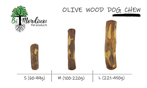 Bio Mordiscos Mordedor de Madera de Olivo para Perros – 100% Natural (S 60-99g)